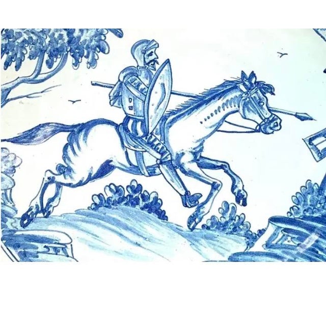 Hand-Painted Spanish Ceramic Charger attributed to the P. Arzobispo workshop, a historic ceramics center in the Toledo...