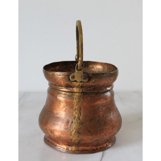 Vintage Hand Forged Copper Pot or Small Cauldron For Sale - Image 4 of 9