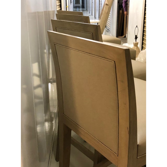 Wood Modern Walnut Frame Bar Stools - Set of 4 For Sale - Image 7 of 12