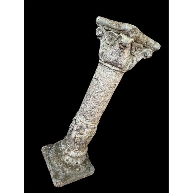 50s Classical Column Pedestal Concrete Stone Architectural Salvage Bird Bath Stand Vintage For Sale In Los Angeles - Image 6 of 18