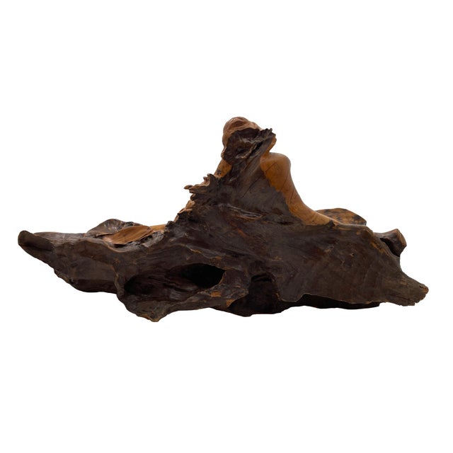 Brown Large Carved Mahogany Sculpture of Two Reclining Women, Circa 1970s For Sale - Image 8 of 18