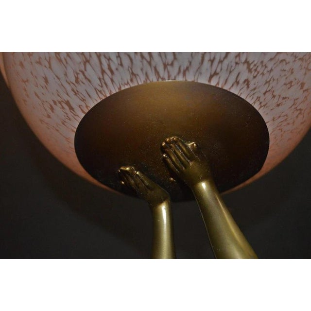 Art Deco French Figural Dancer Table Lamp with Glass Globe, 1930 For Sale - Image 16 of 18