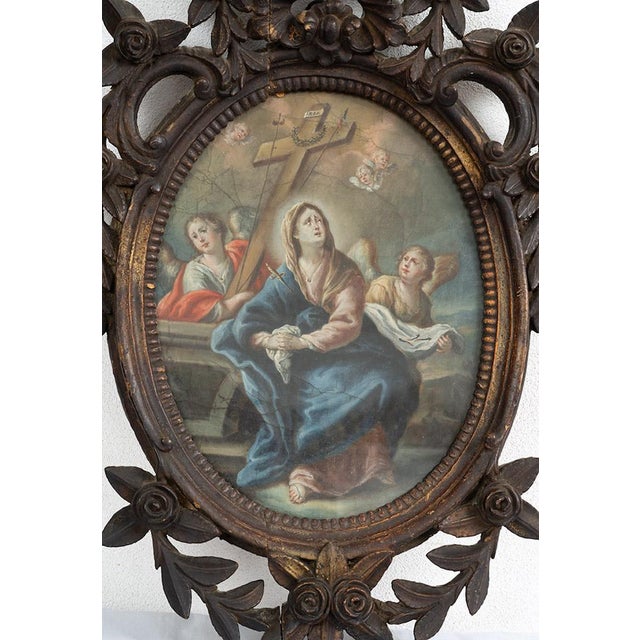 Solimena School Artist, Religious Scenes, 18th Century, Oil on Canvases, Framed, Set of 2 For Sale - Image 4 of 6