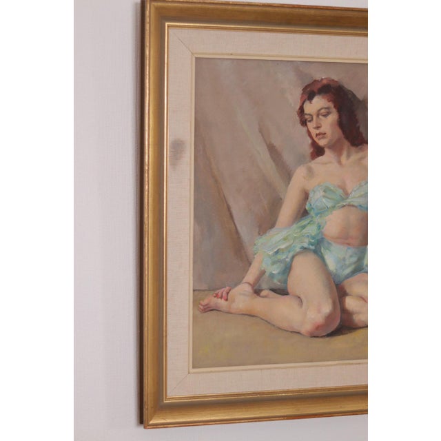 Philippe De Rougemont, Woman Portrait, 1950s, Oil on Canvas For Sale - Image 11 of 18