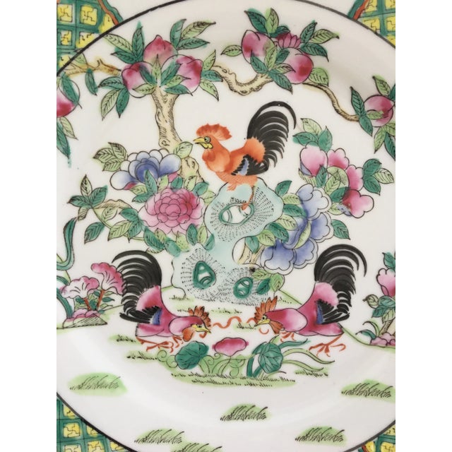20th Century Chinese Colorful Porcelain Rooster Plates - Set of 4 For Sale - Image 9 of 13