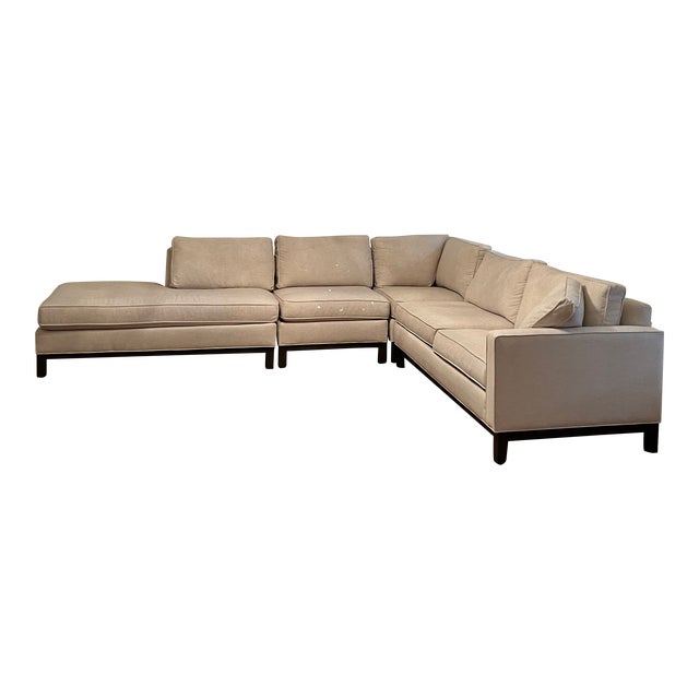 Ethan Allen Melrose Too Chaise MidCentury Modern Style Sectional Sofa