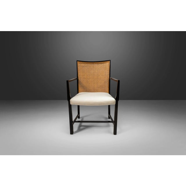 Ebonized Dining Chairs with Cane Backs by Michael Taylor for Baker Furniture, circa 1960s - Set of 6 For Sale In Orlando - Image 6 of 12