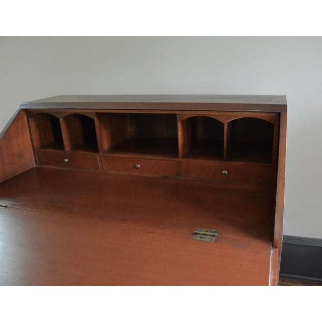 Brown 20th Century Mahogany Slant Front Secretary Desk For Sale - Image 8 of 9