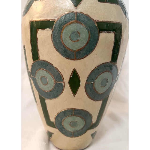Mid 20th Century Modern Enamel & Brass Vase For Sale - Image 5 of 7