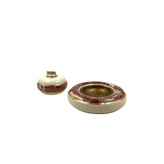 Vintage Ceramic Ashtray and Table Lighter by Tommaso Barbi, 1970, Set of 2 For Sale - Image 4 of 11