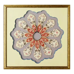 Framed Chinese Embroidered Silk Collar Qing Dynasty