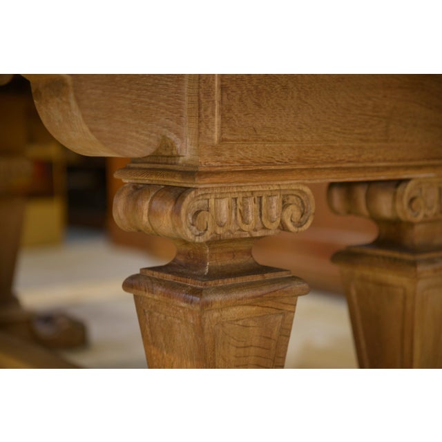 Large Sculptural Oak Table, 1950s For Sale - Image 3 of 14