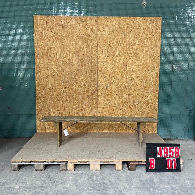 Brewers Folding Wood Bench, 1950s For Sale - Image 4 of 4