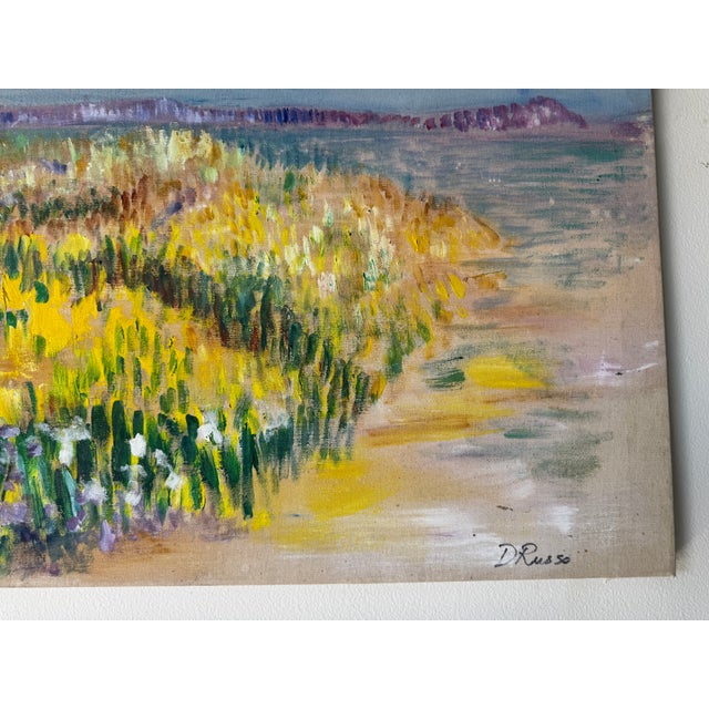 Vintage Drusso Impressionist Seascape Oil Painting on Canvas – Unframed For Sale - Image 10 of 13