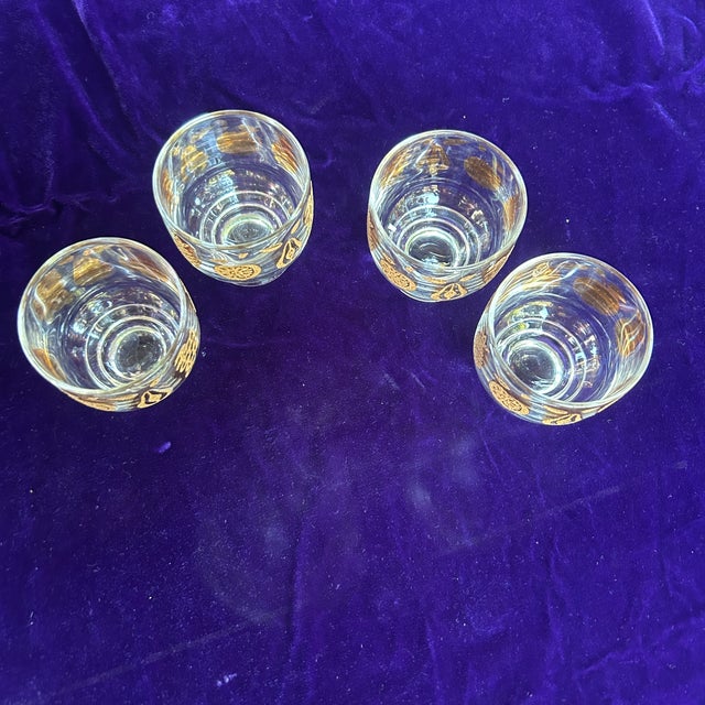Mid-Century Modern Culver Florentine 22k Gold MCM Fruit Lowball Cocktail Glasses Set of 4 For Sale - Image 9 of 9