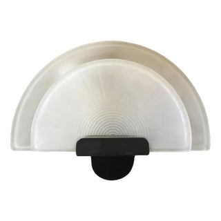 Postmodern Black Metal and Satin Glass Wall Light, Italy, 1980s For Sale