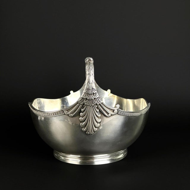 An elegant French silver-plated centerpiece basket attributed to Victor Saglier for the Phénix house, Paris, circa...