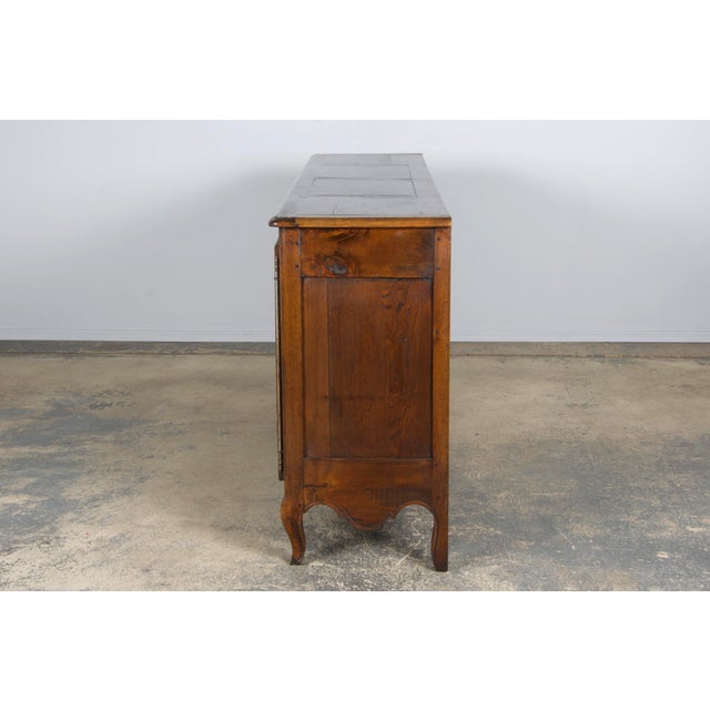 19th Century French Louis XV Style Oak Sideboard Enfilade Buffet For Sale - Image 9 of 12