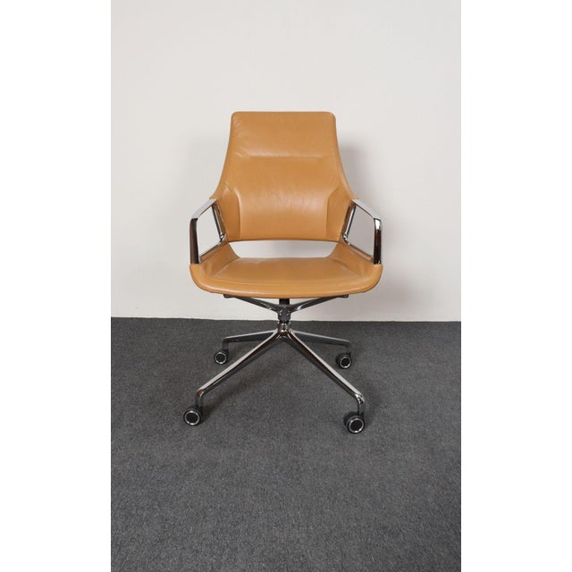 Wilkhahn German Leather and Chrome Desk / Conference Chair by Jehs + Laub for Wilkhahn For Sale - Image 4 of 18