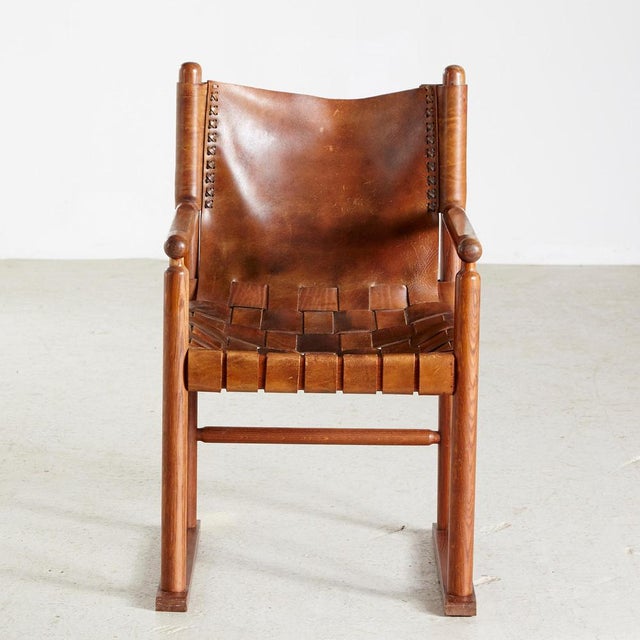 Oak Lounge Chair, 1970s For Sale - Image 4 of 12