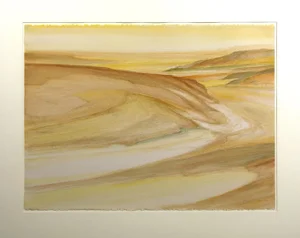 1980s "Sonora Strata" Southwestern Landscape Watercolor Painting by James Conaway