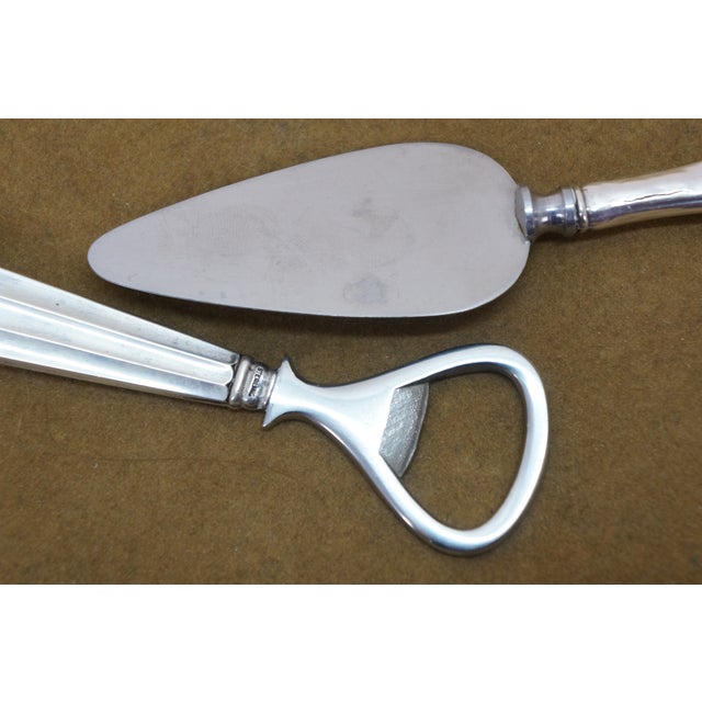 Mid 20th Century 6 Pc Assorted Sterling Handle Utensils Spreaders Cheese Knife Bottle Opener For Sale - Image 10 of 11