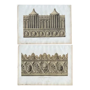 1852 Antique Neoclassical Frieze Engravings - a Pair