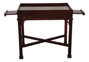 Vintage Pennsylvania House Dark Mahogany Chinese Chippendale Tea Table