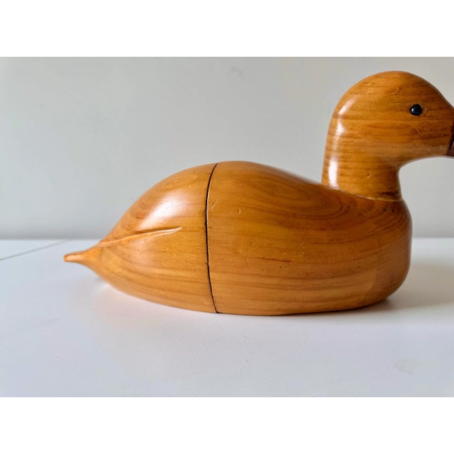 Late 20th Century Late 20th Century Hand Carved Wood Duck Bookends For Sale - Image 5 of 10
