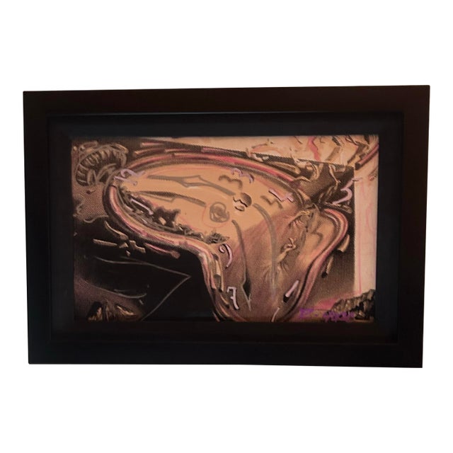 Daniel Fuentes (Ringo 4u2c) Original Mixed Media Screen Print “Melting Clocks” For Sale
