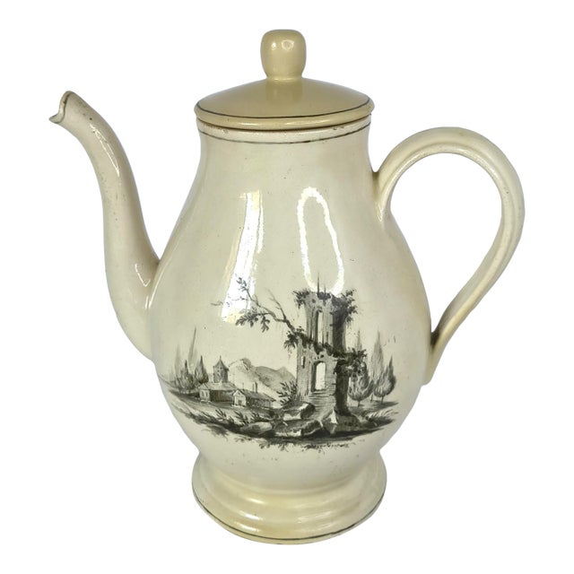 Antique 18th-Century German Kollitsch Hand Painted Coffee Pot For Sale