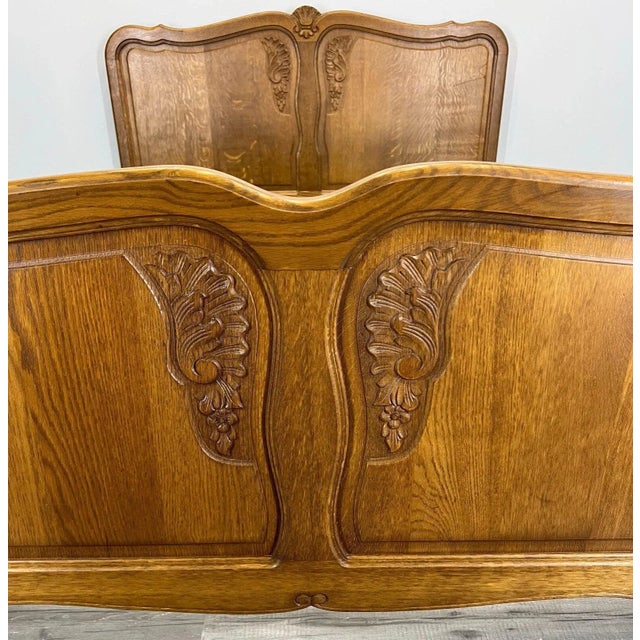 Vintage Louis XV French Oak Double Bed For Sale - Image 5 of 12