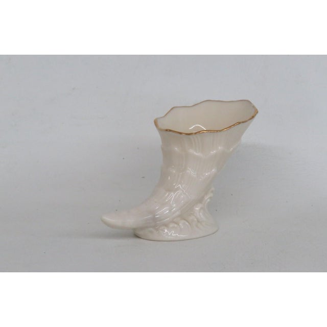 Mid-Century Modern Lenox China Decorative Porcelain Cornucopia Made in Usa With 24k Gold Trim 4928b For Sale - Image 3 of 12