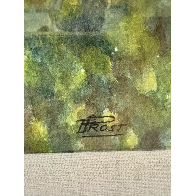 Mid 20th Century Framed French Watercolor Painting of Roquebrune a-M Le Chateau For Sale - Image 9 of 12