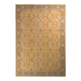 Rug & Kilim’s Tabriz Style Rug in Beige Gold Floral Pattern For Sale