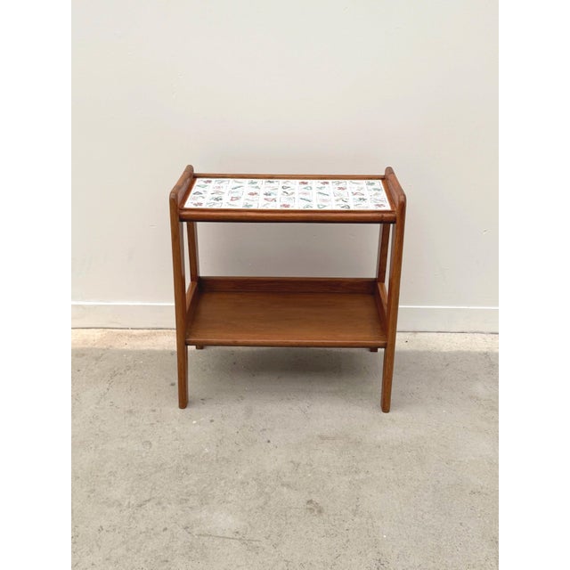 Side Table in Wood and Ceramic, France, 1950 For Sale - Image 4 of 9