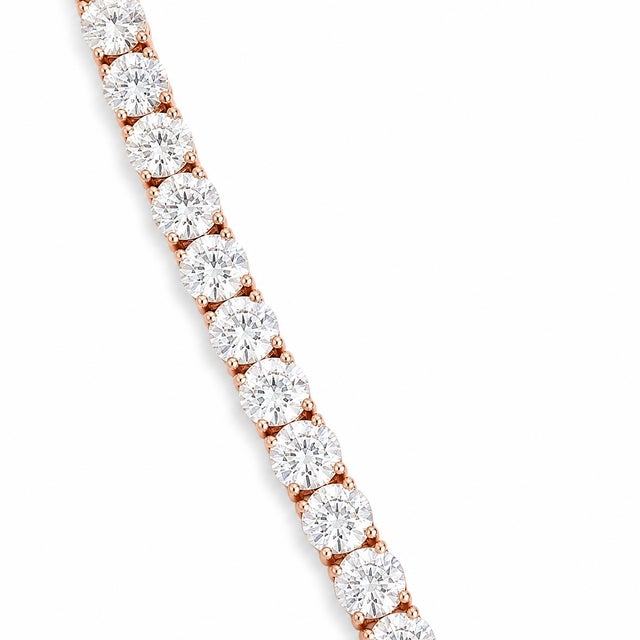 2020s 10k Rose Gold 60 CTTW Lab-Grown Diamond Tennis Necklace, 22 In For Sale - Image 5 of 7