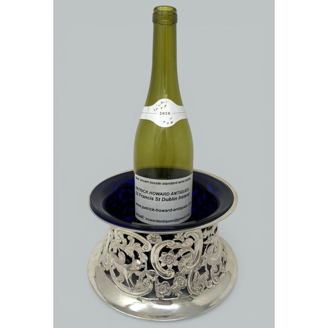 Glass Antique Irish Style Sterling Silver Dish Ring Centerpiece Ireland 1923 12.10ozs For Sale - Image 7 of 8