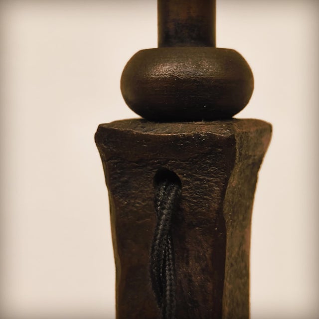 Brutalist Lamp Base in Wrought and Hammered Iron, France, 1920s For Sale - Image 9 of 16