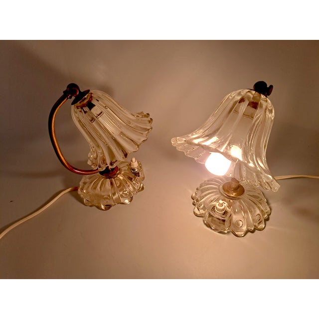 Gold Murano Glass Table Lamps attributed to Barovier & Toso, 1950s, Set of 2 For Sale - Image 8 of 12