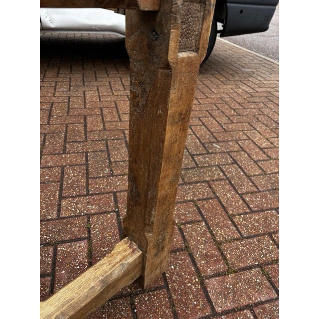 English Light Oak Refectory Dining Table For Sale - Image 13 of 18