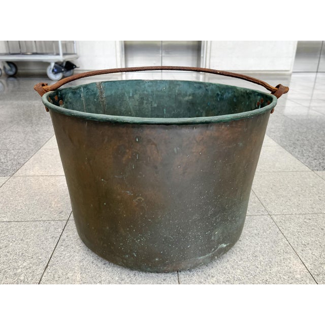 French Country 19th Century French Country Copper Cauldron With Verdigris Interior For Sale - Image 3 of 9