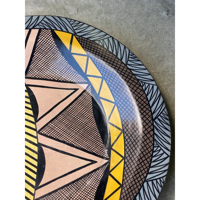 Late 20th Century Vintage Postmodern Hand Painted Charger For Sale - Image 5 of 8