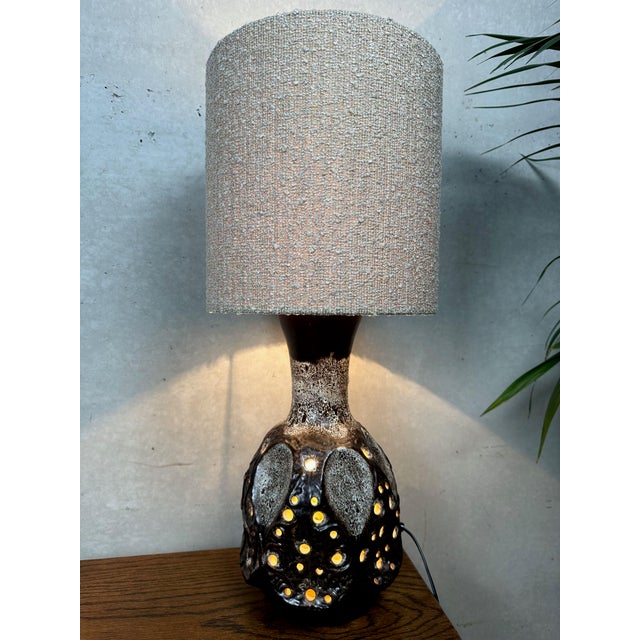 Vintage Fat Lava Ceramic Table Lamp, 1970s For Sale - Image 4 of 12