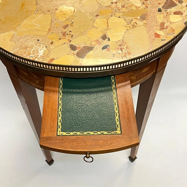 French French Bouillotte Games / End Tables With Breche d'Alep Marble Tops - A Pair For Sale - Image 3 of 12