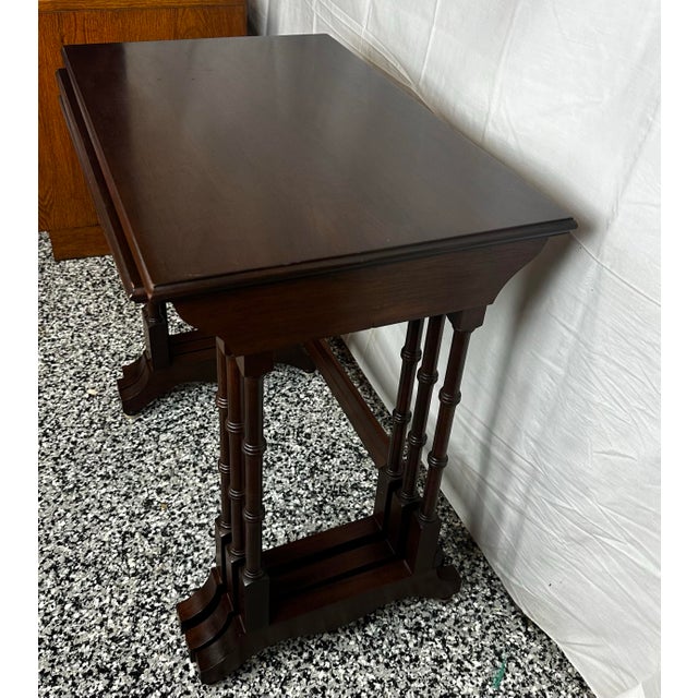 Ethan Allen Ethan Allen Mahogany Nesting Tables For Sale - Image 4 of 7