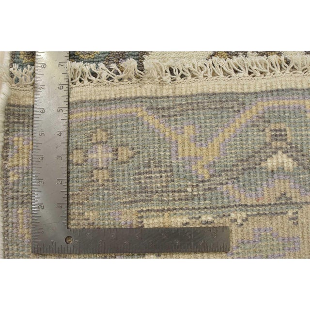 Oushak Runner 2'6'' X 9'10'' Ivory Wool Tribal Hand-Knotted Oriental Rug For Sale - Image 12 of 12