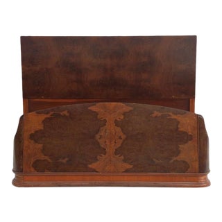 Art Deco Burled Wood Full Size Bed For Sale