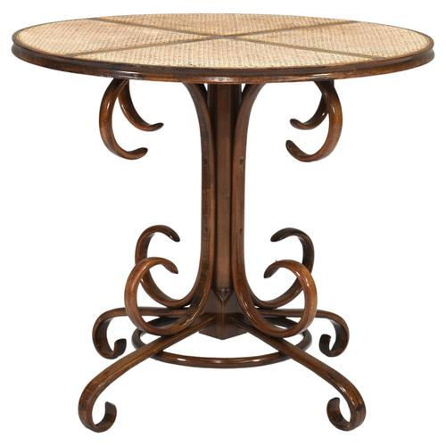 Bistro Dining Table in Bentwood and Cane from Alvar Aalto by Thonet For Sale - Image 11 of 11