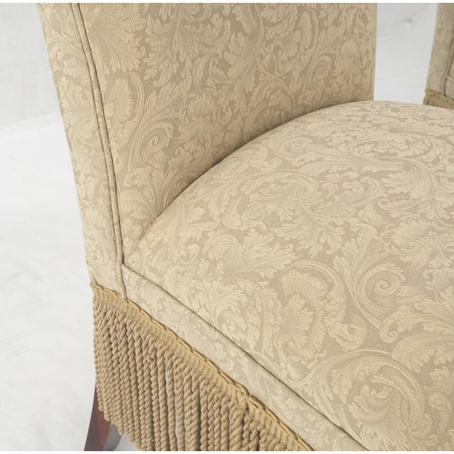 Pair Decorative Turned Mahogany Legs Tassels Decorated Fireside Slip Chair MINT! For Sale - Image 10 of 14